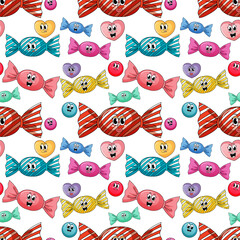 Seamless pattern cartoon on white background