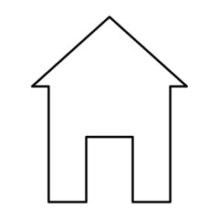 Line art house icon. Country life. Silhouette illustration. Web ui design. Vector illustration. stock image.