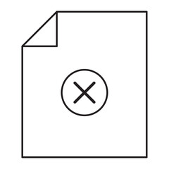 Flat icon with sheet paper cross for report design. Cross symbol. Vector illustration. stock image.