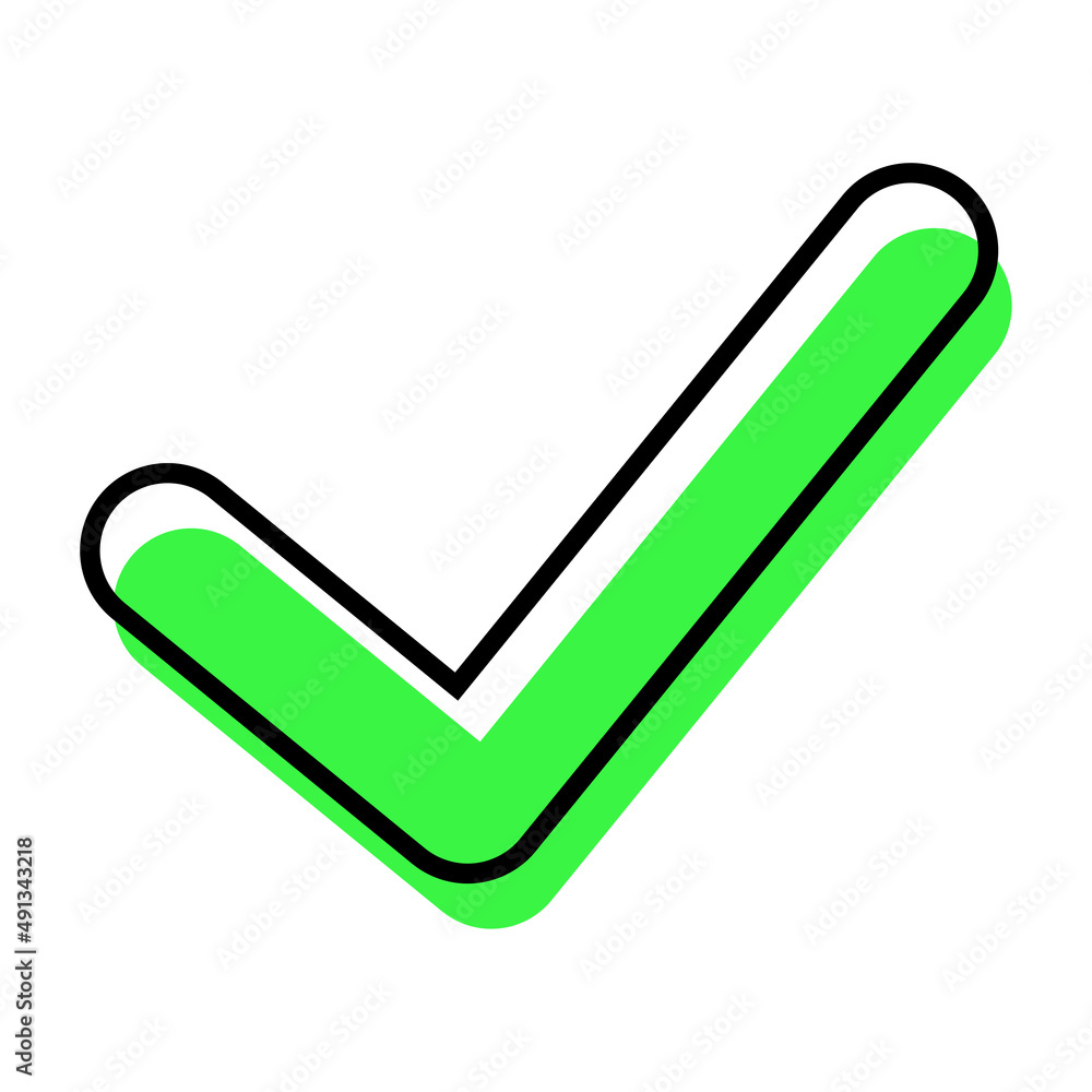 Poster green tick. green checklist vector design. checkbox icon. tick icon. vector illustration. stock imag