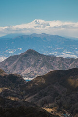 Mountain Fuji and sea from Izu city Shizuoka prefecture , Japan