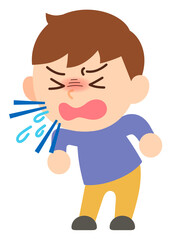 くしゃみをする男性・主線なし