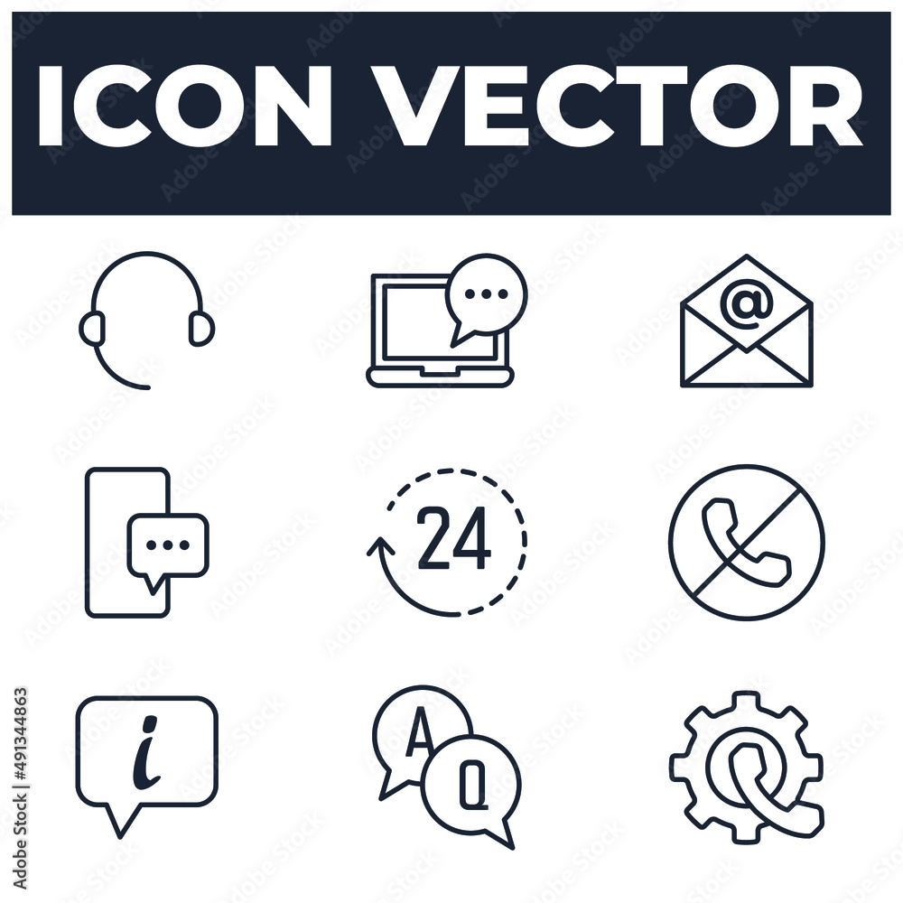 Aufkleber set of help and support elements symbol template for graphic and web design collection logo vector i