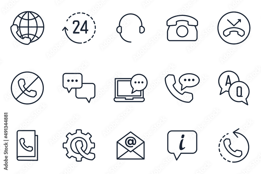 Poster set of help and support elements symbol template for graphic and web design collection logo vector i
