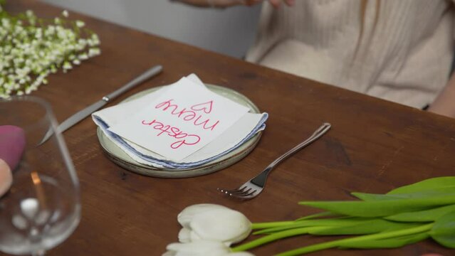Close-up on a table with items to create a composition for Easter. Easter menu. Church holiday-Easter