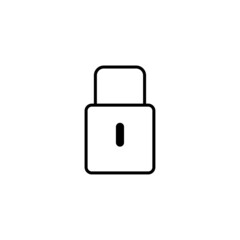 Linear line lock for web design. Protection, safety, password security graphic. Vector illustration. stock image. 