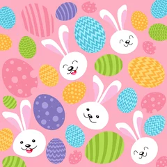 Rolgordijnen Funny Easter bunny. Happy Easter holiday concept. 3d illustration © Thaut Images