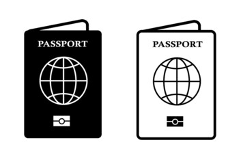 Passport Icon. Logo Template. Vector Illustration. Isolate on white background.