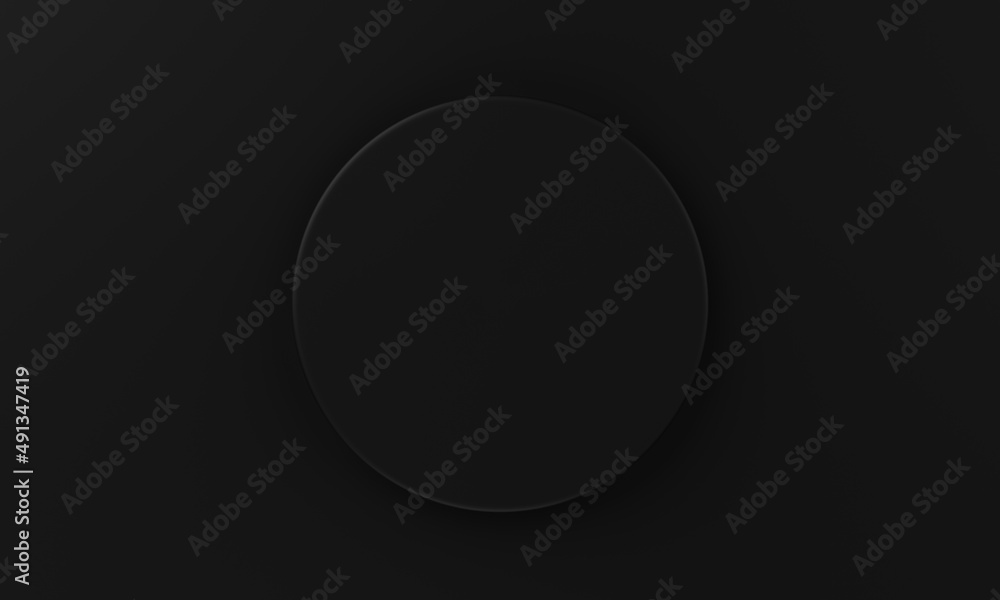 Poster top view black minimal circular product podium background. abstract and object concept. 3d illustrat