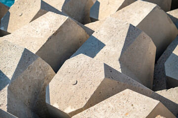 Outdoor shoreline breakwater and ocean view