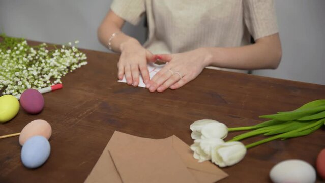 Close-up on a table with items to create a composition for Easter. Happy Easter. Church holiday-Easter