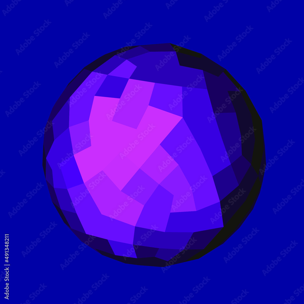 Aufkleber 3D vector illustration of a sphere with a geometric pattern. Abstract futuristic image.