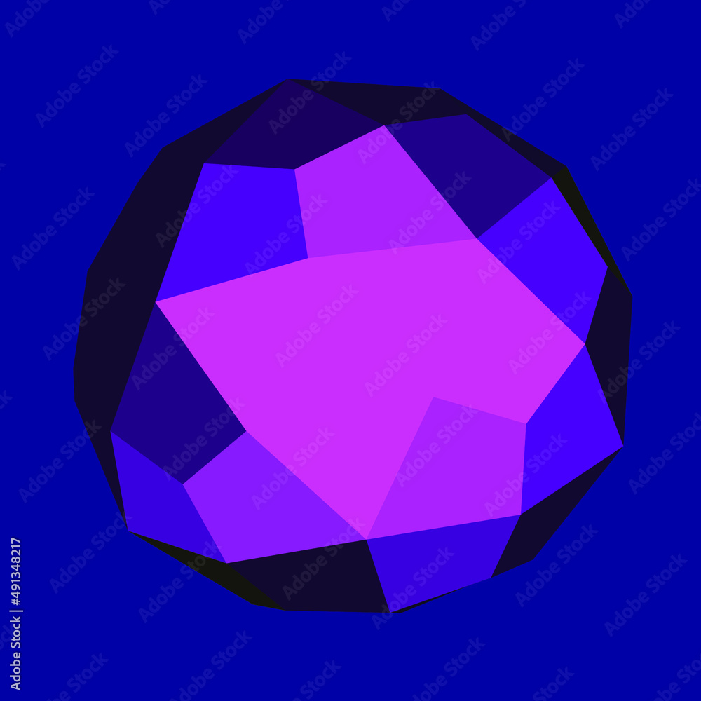 Aufkleber 3D vector illustration of a sphere with a geometric pattern. Abstract futuristic image.