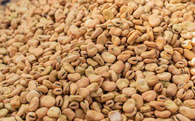 Egyptian traditional Dried fava beans food background. Middle East food