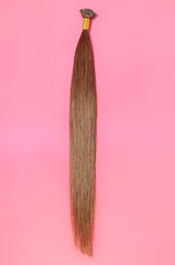 flat tip adhere fusion straight brown human hair extensions 