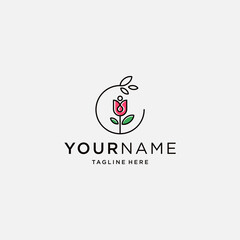 Obraz premium simple and modern flower logo design template elements