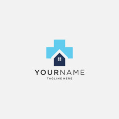 simple and modern health home logo design template elements