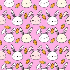 seamless pattern with rabbits
