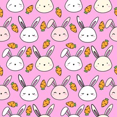 seamless pattern with rabbits