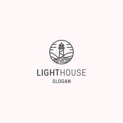 Light house logo icon design template