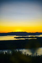 Sunset at the beach in Tauranga in New Zealand, 