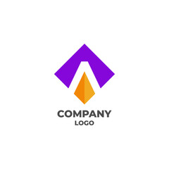 creative letter a logo, graduate hat icon, education.