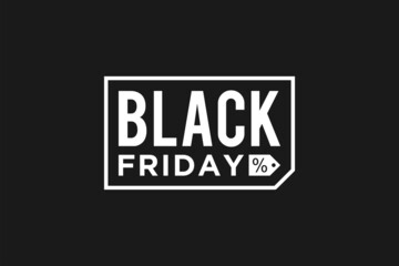 Black Friday Logo, Discount Sale Promo Sticker Label
