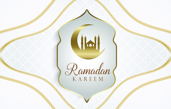 Ramadan Background With Silver And White Colour Design