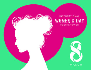International Women's Day. Women in leadership, woman empowerment. Vector horizontal banner.