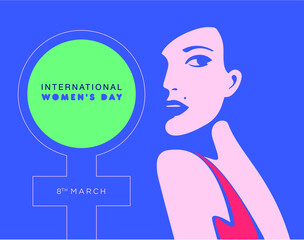 International Women's Day. Women in leadership, woman empowerment. Vector horizontal banner.