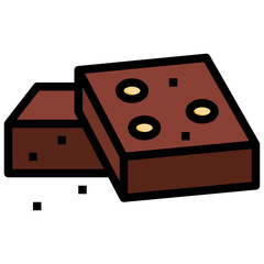 CHOCOLATE BROWNIE Filled Outline