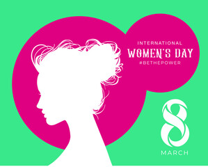International Women's Day. Women in leadership, woman empowerment. Vector horizontal banner.