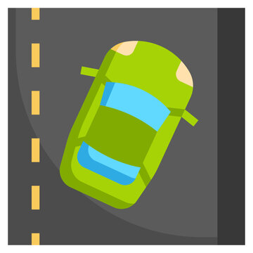 LANE CHANGE ASSIST Flat Icon