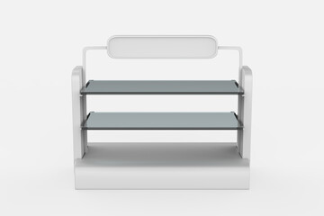 Display stand, retail display stand for product , display stands isolated on white background. 3d illustration