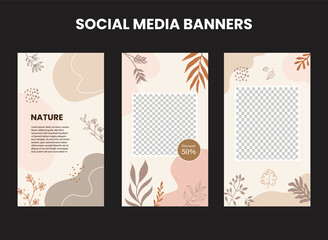 Set of Editable minimal square banner template. Suitable for social media post and web internet ads. Vector illustration with photo college