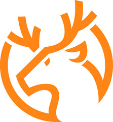 Head of Deer Simple Outline Logo Design
