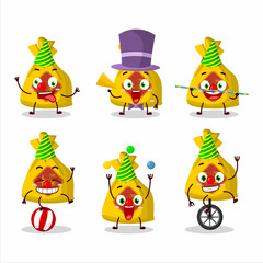 Cartoon character of yellow bag chinese with various circus shows