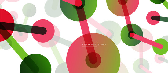 Abstract background. Round dots connected by lines. Trendy techno business template for wallpaper, banner, background or landing
