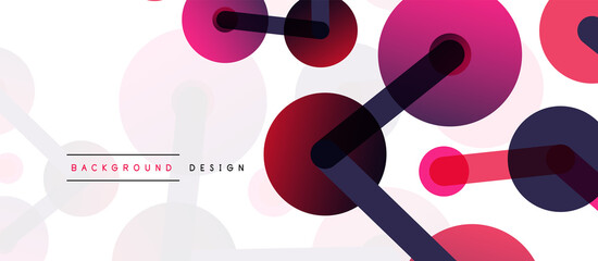 Abstract background. Round dots connected by lines. Trendy techno business template for wallpaper, banner, background or landing