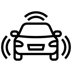 AUTONOMOUS SMART CAR line icon