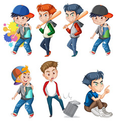 Cute girl standing on white ground