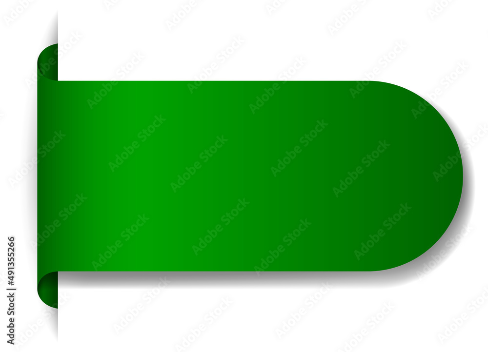 Wall mural green banner design on white background