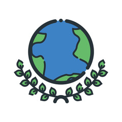 Set of environmental related colored line icons. Ecology and colorful linear icons about nature. Eco-friendly flat color line vector sign collection.