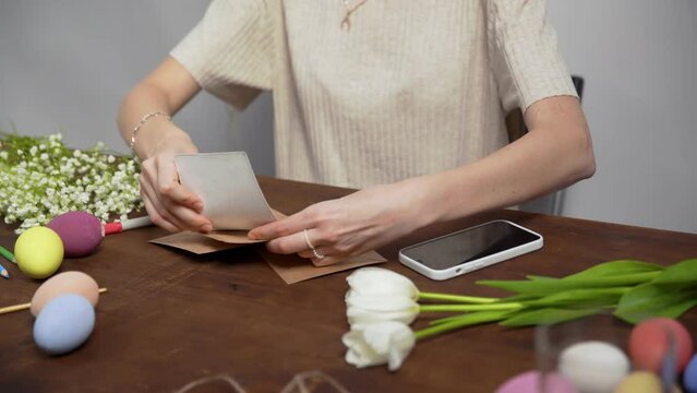 Close-up on a table with items to create a composition for Easter. Happy Easter. Church holiday-Easter