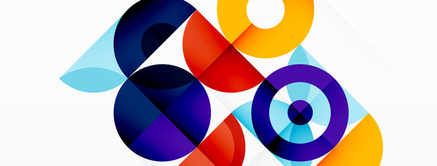 Fototapeta premium Colorful circle abstract background. Template for wallpaper, banner, presentation, background