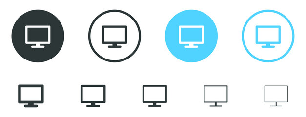 screen icon, computer monitor icon symbol - pc device icons