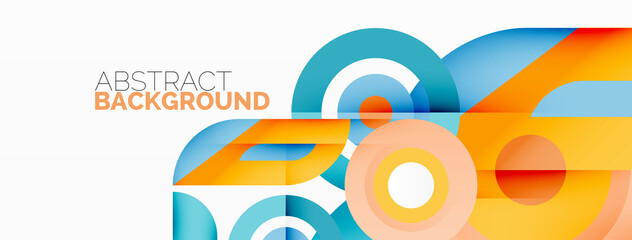 Obraz premium Rings and circles geometric abstract background for wallpaper, banner, backdrop