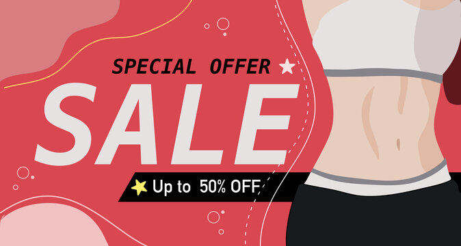 "Special offer Sale" banner for promotion. Healthy  promote  discout of shop or product. 