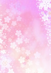 桜の花がデザインされた幻想的な背景イラスト