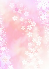 桜の花がデザインされた幻想的な背景イラスト
